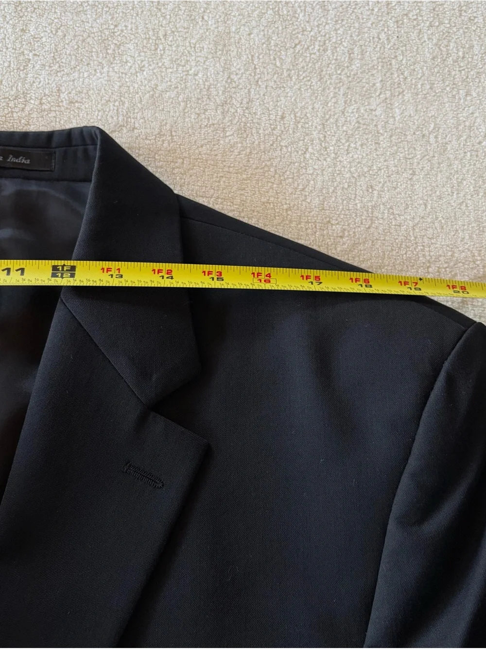 LAUREN RALPH LAUREN 100% Wool 2 Button Blazer Size 44L Black w/Silver Buttons